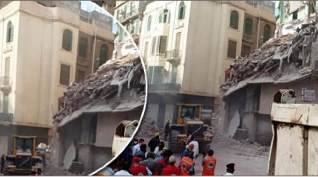 انهيار عقار بالإسكندرية