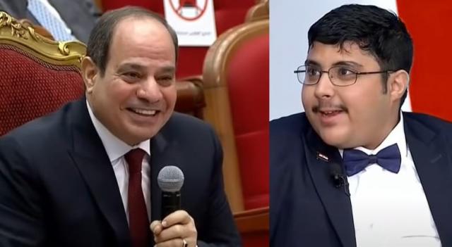  الرئيس عبد الفتاح السيسي-الشاب أحمد طارق من ذوي الهمم