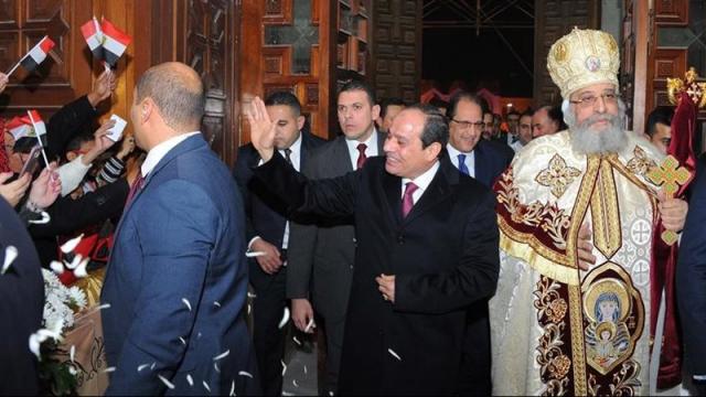 السيسى اثناء الاحتفال 