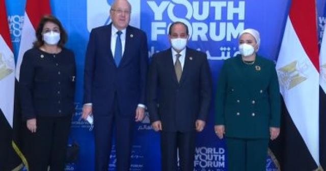 الرئيس عبد الفتاح السيسي مع رئيس وزراء لبنان