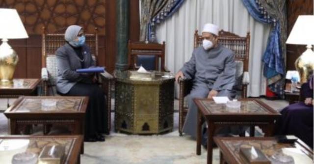 الشيخ احمد الطيب والدكتورة يوهانسن عيد