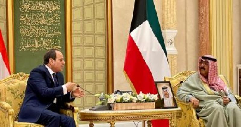 ولى عهد الكويت الشيخ مشعل الأحمد والرئيس السيسي