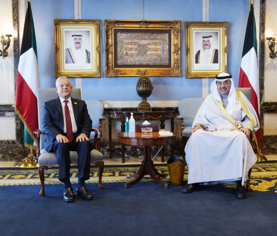  المستشارالدكتور حنفي جبالي رئيس مجلس النواب و الشيخ صباح الخالد الحمد رئيس مجلس الوزراء الكويتي