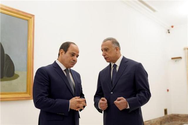 مصطفي الكاظمي مع الرئيس السيسي