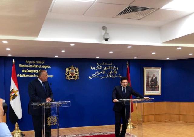 وزير الخارجية سامح شكري ونظيره المغربي ناصر بوريطة