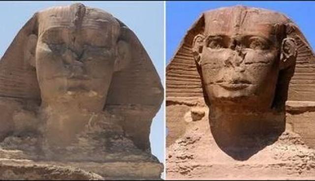 أبو الهول وهو مغمض العينين باستخدام حيل الفوتوشوب