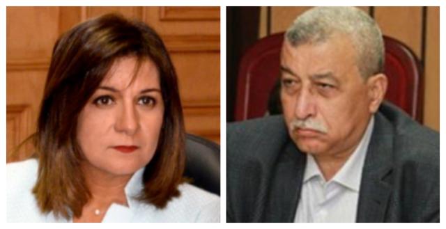  السفيرة نبيلة مكرم والكاتب الصحفي محمود نفادي