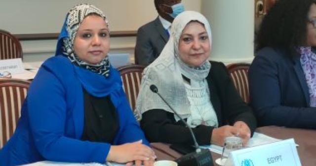 أمال عبد الموجود وكيل وزارة القوى العاملة خلال مشاركتها بالمؤتمر