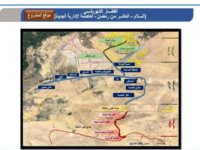 خريطة القطار الكهربائى