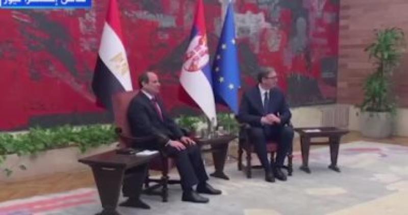 الرئيس السيسى ونظيره الصربي