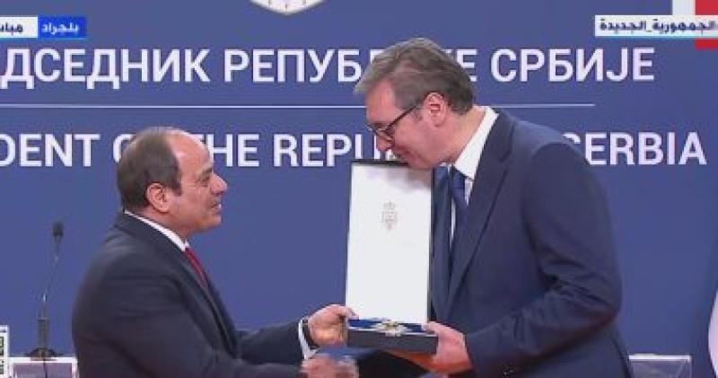 الرئيس السيسى ونظيره الصربي