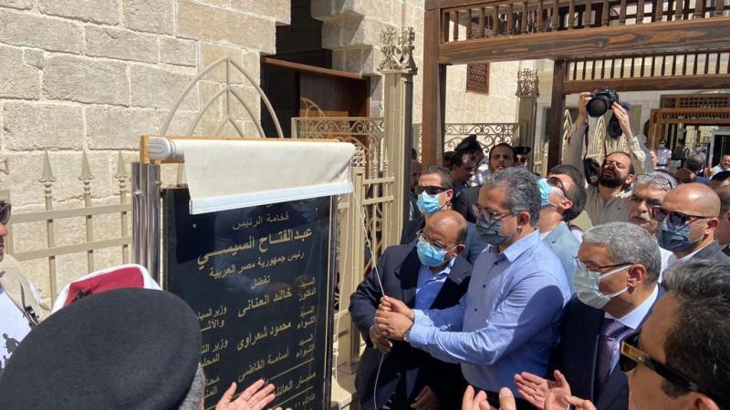 وزيرا التنمية المحلية والسياحة ومحافظ المنيا يفتتحون أعمال تطوير مسار العائلة المقدسة بدير جبل الطير 