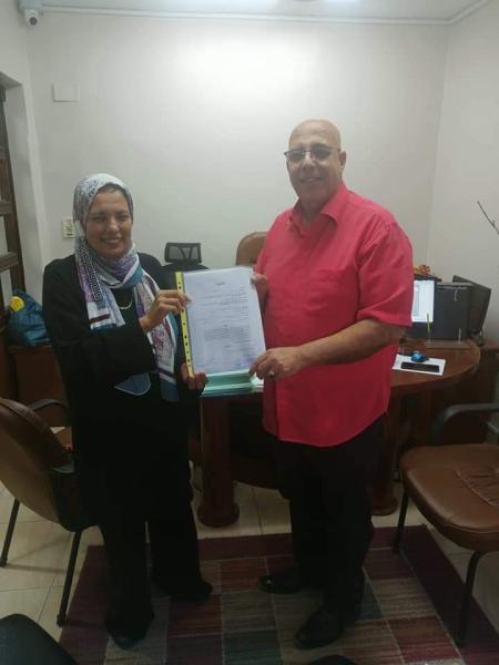 سميرهديه رئيس مجلس ادارة جمعية المقطم مع الدكتوره منارأحمد نائب رئيس مجلس إدارة جمعية 