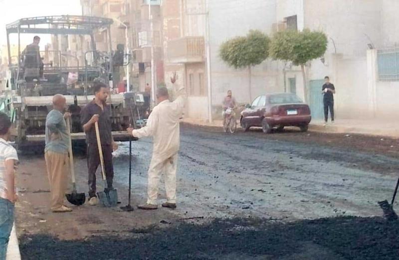 رصف شارع النيل بطول 1500 متر
