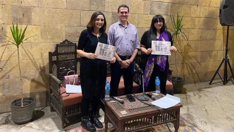 الكاتبة ضحى صلاح والكاتب شريف شعبان والكاتبة نورا ناجي
