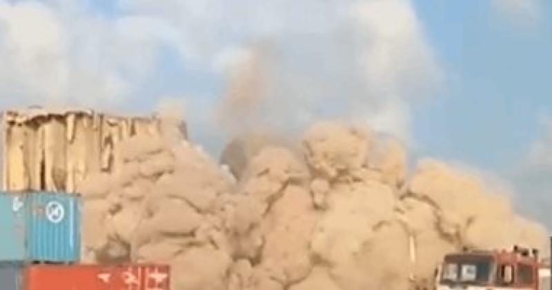 انهيار الجزء الشمالى من صوامع الحبوب