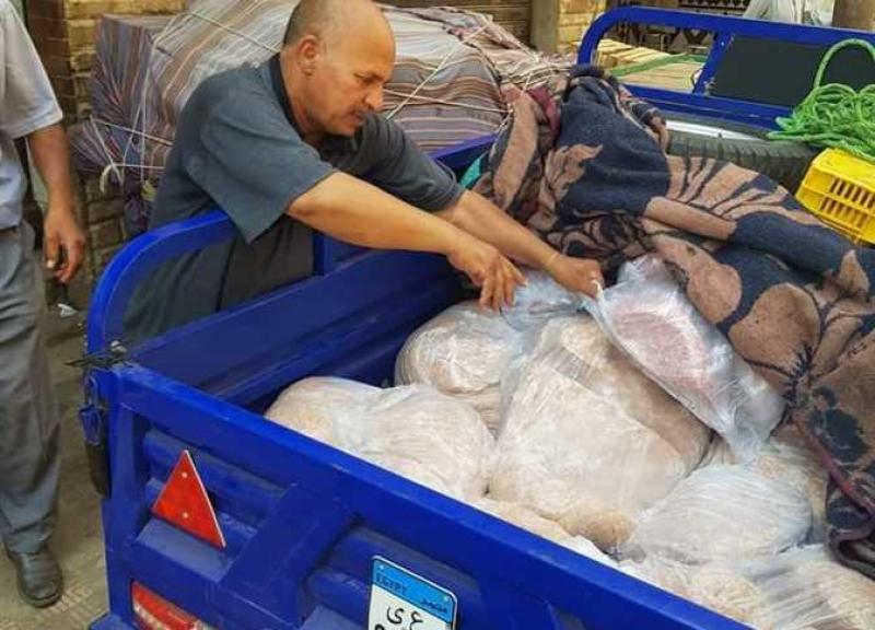 ضبط 42 «شيكارة» دقيق و350 كيلو لحوم فاسدة بالمنيا