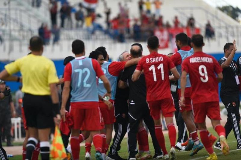 احتفال الاهلي بهدف محمد عبد المنعم