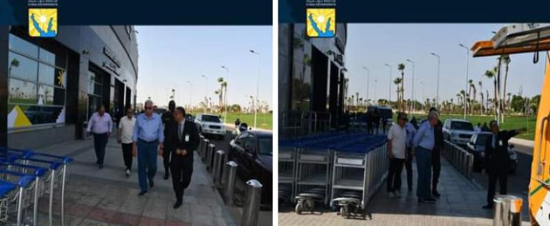 اللواء فودة يتفقد أعمال اللاند سكيب بمطار شرم الشيخ
