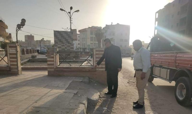 رئيس مدينه إهناسيا يتفقد أعمال التطوير بعدد من شوارع المدينة
