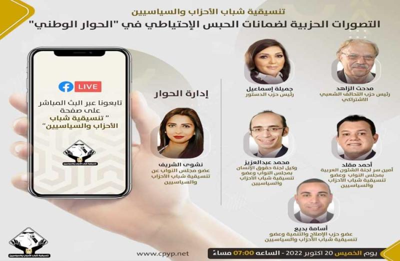 صالون التنسيقية بعنوان التصورات الحزبية لضمانات الحبس الاحتياطي في الحوار الوطني
