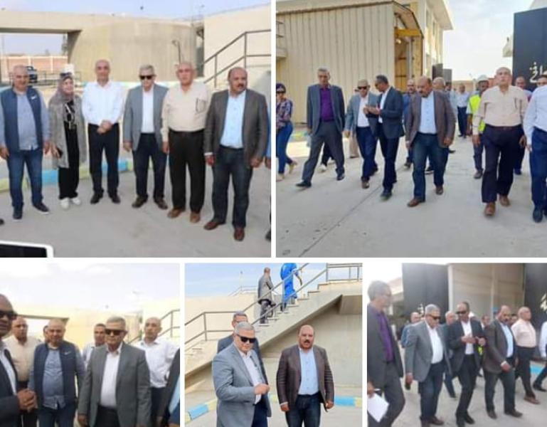 نائب وزير الإسكان للبنية الأساسية ومسئولو المرافق يتفقدون محطة معالجة الصرف الصحي بالتل الكبير بمحافظة الإسماعيلية