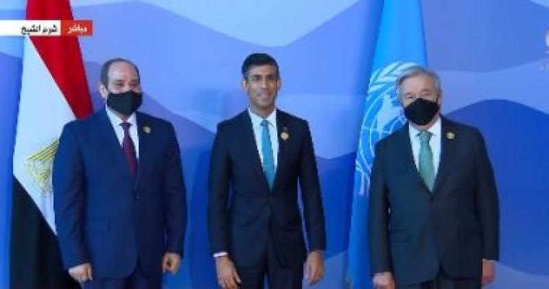 الرئيس السيسي وجوتيريش يستقبلان رئيس وزراء بريطانيا