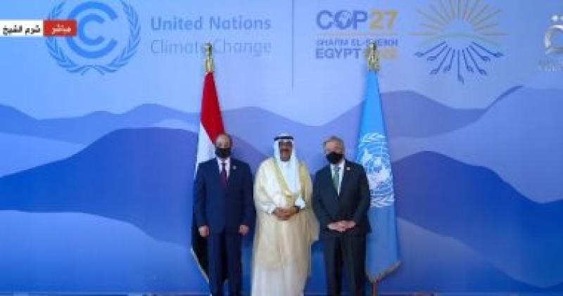 الرئيس السيسى وجوتيريش يستقبلان ولى عهد الكويت