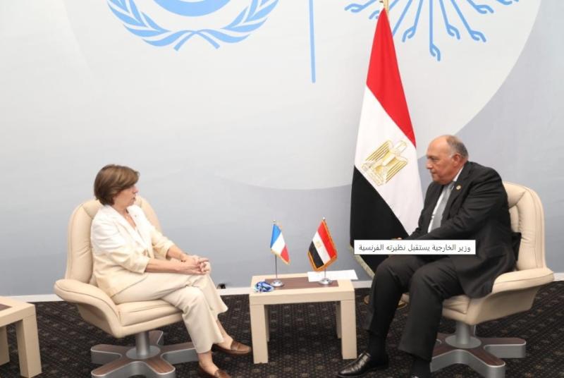 وزير الخارجية يستقبل نظيرته الفرنسية
