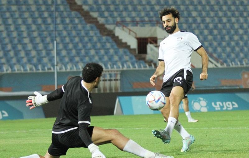 محمد صلاح في تدريبات منتخب مصر