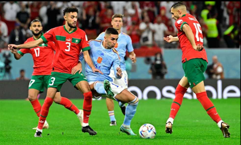 جانب من لقاء المغرب وإسبانيا