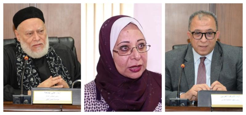 الدكتور اشرف العربي ومنال شاهين والدكتور علي جمعة
