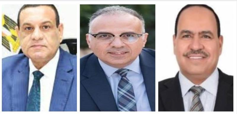النائب احمد قورة وهانى سويلم وزير الرى وهشام أمنةوزير التنمية المحلية