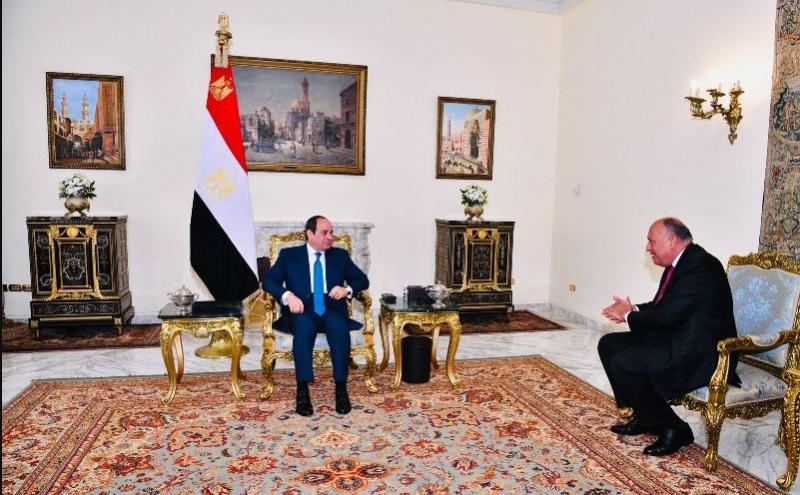 اجتماع الرئيس عبدالفتاح السيسي مع سامح شكري وزير الخارجية