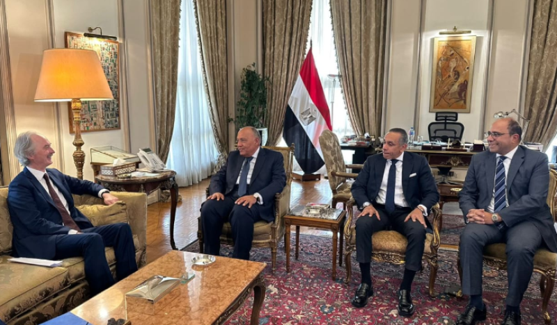 لقاء وزير الخارجية بمبعوث الأمم المتحدة الخاص إلى سوريا جير بيدرسون
