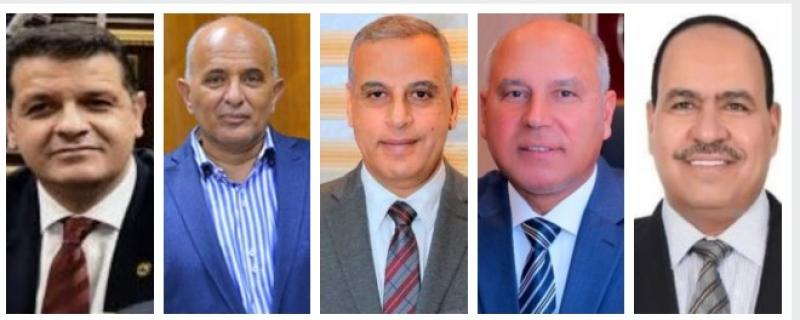 النائب احمد قورة ووزير النقل ومحافظ سوهاج  ورئيس هيئة الطرقوالنائب طارق رضوان