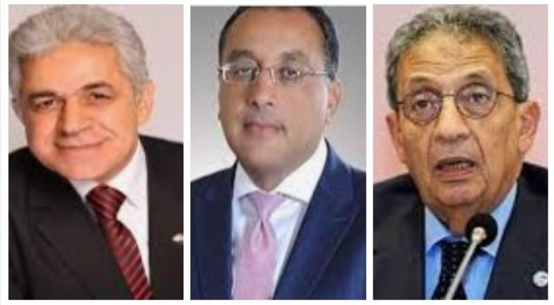 عمرو موسى ورئيس الوزراء وحمدين صباحى