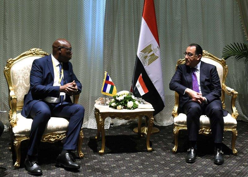 مدبولى يلتقى رئيس وزراء أفريقيا الوسطى