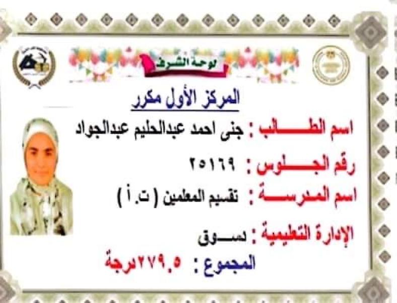  أوائل الشهادة الإعدادية 