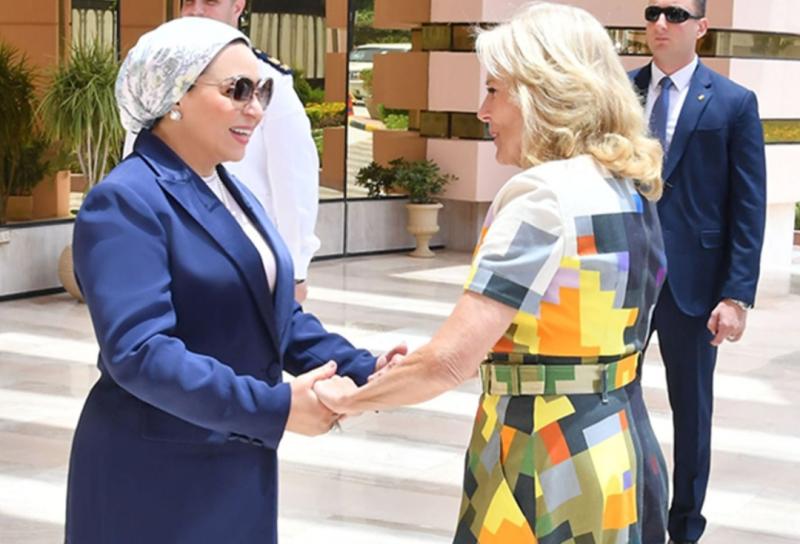 السيدة إنتصار السيسي وجيل بايدن 
