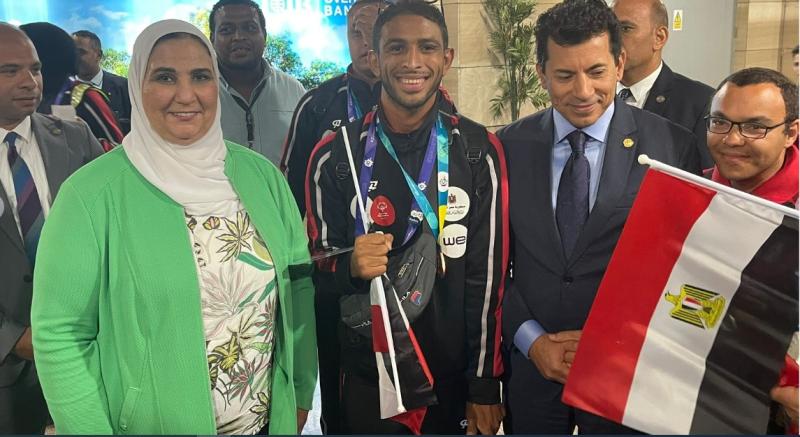 جانب من استقبال  أبطال بعثة الاولمبياد الخاص