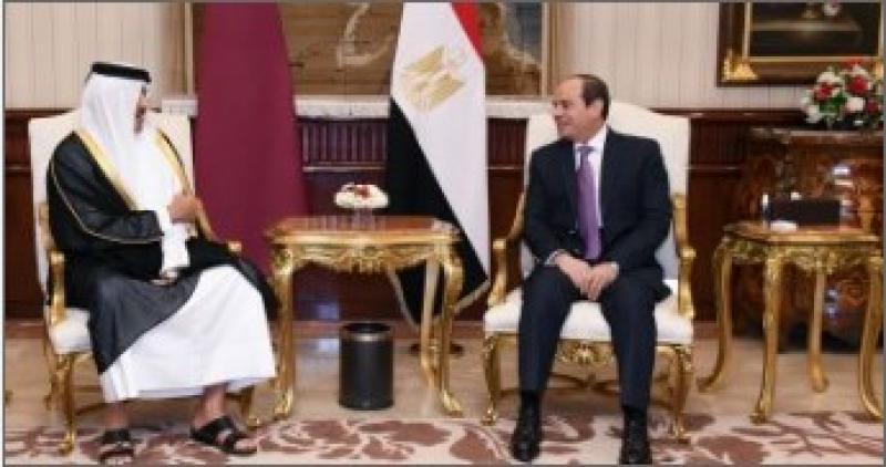 الرئيس عبد الفتاح السيسى وتميم بن حمد أمير دولة قطر
