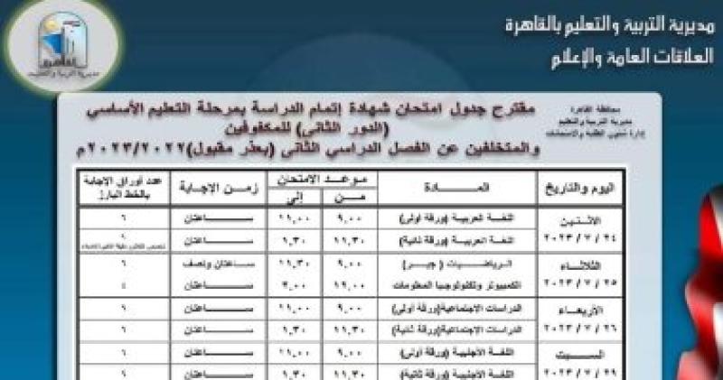 جداول امتحانات الدور الثانى 