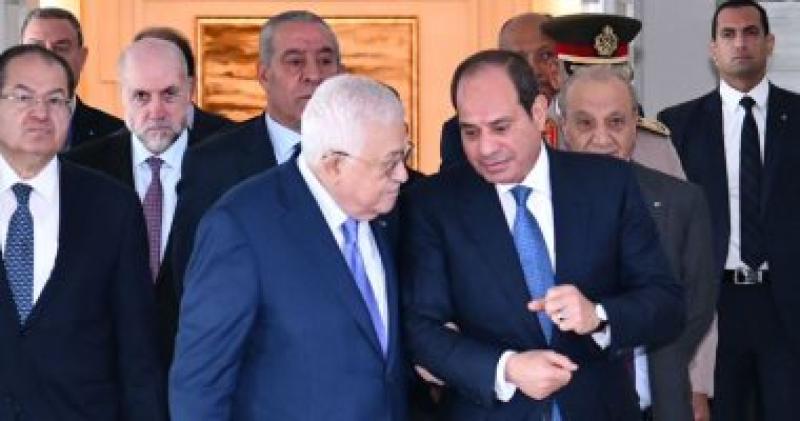 الرئيس السيسى ونظيره الفلسطينى