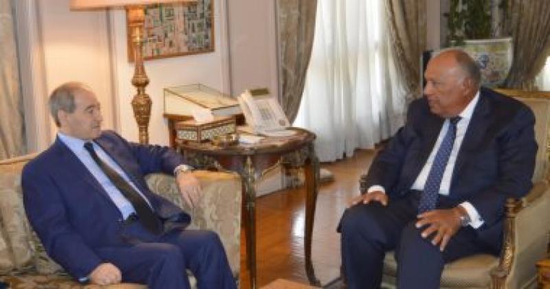 وزير الخارجية سامح شكري يستقبل نظيره السوري فى مقر الخارجية