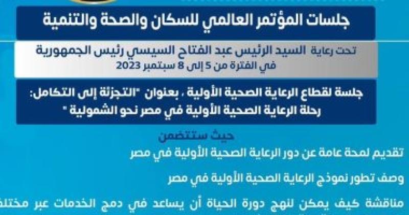 تفاصيل جلسات المؤتمر العالمي للسكان والصحة والتنمية