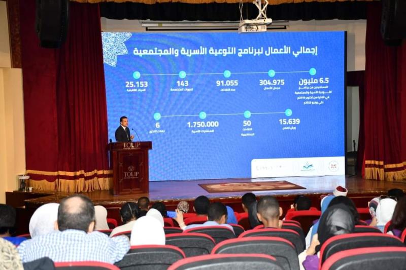 الدكتور الحديدي، خلال كلمته بافتتاح المرحلة الثالثة من برنامج التوعية الأسرية