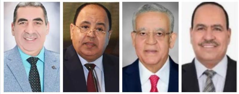 النائب احمد قورة والمستشار حنفى جبالى ووزير المالية ورئيس مصلحة الضرائب