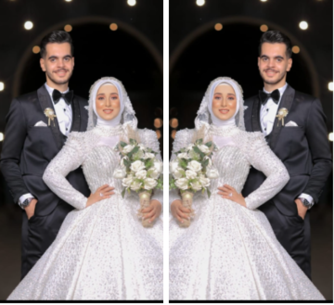 الزوجان محمد جمعه رمضان و ايمان ربيع شحاته
