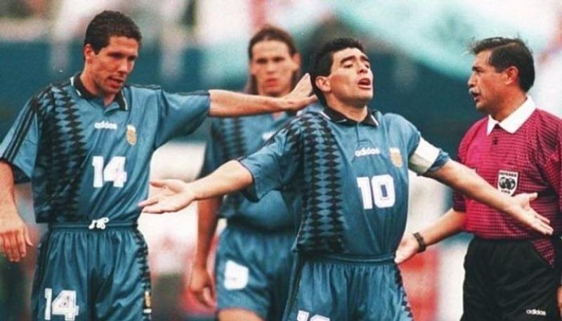 دييغو مارادونا ودييغو سيميوني في منتخب الأرجنتين 